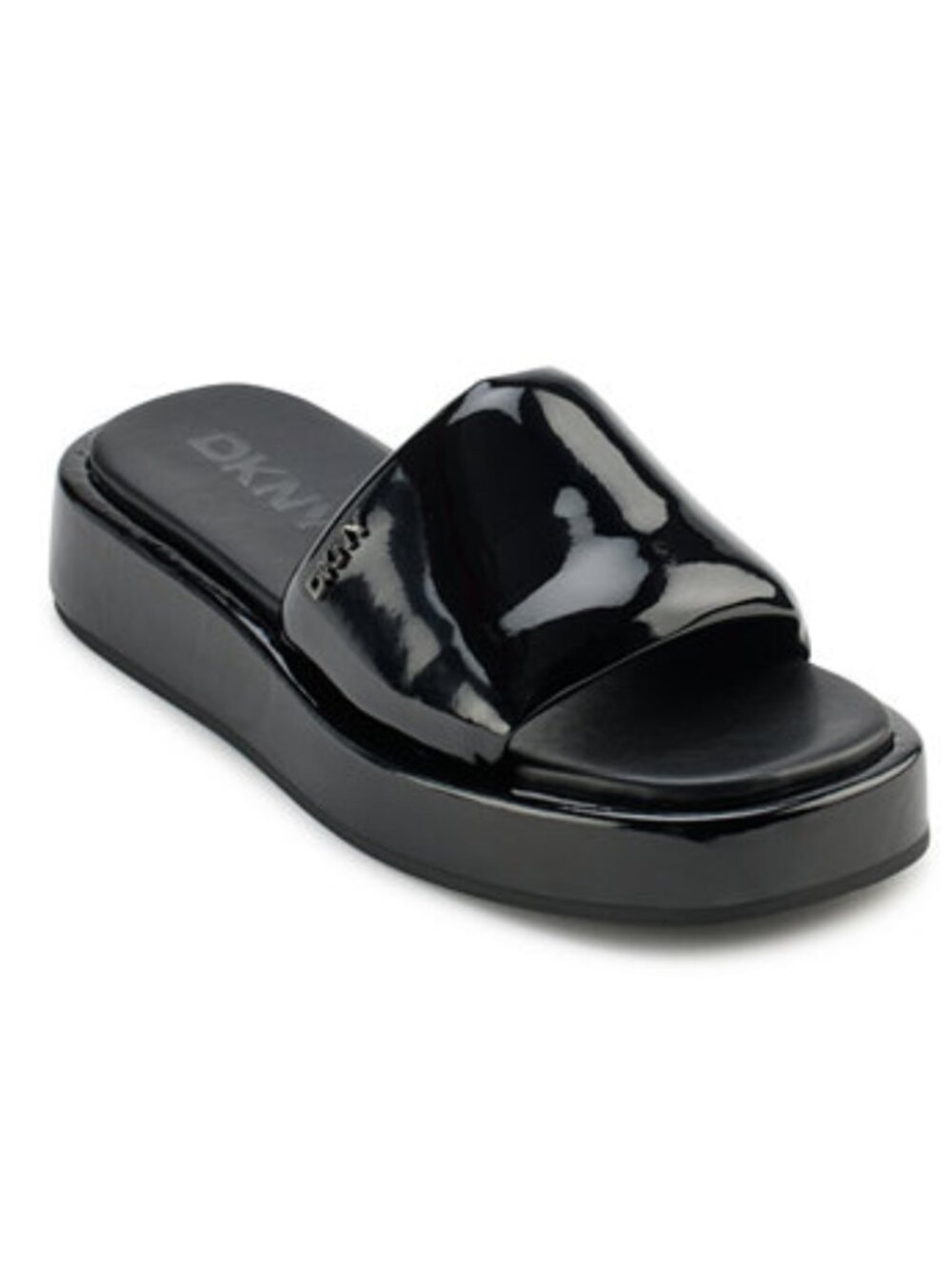DKNY Lachine Platform Cushioned Slide Sandals Black Women's - Size 9
